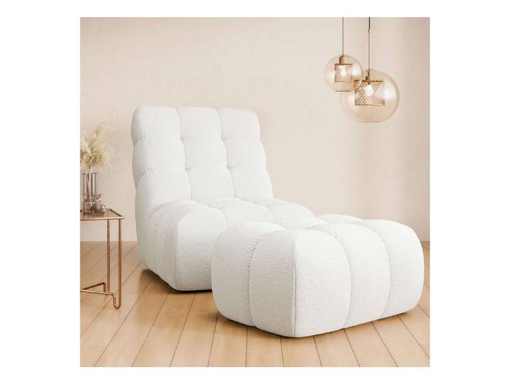 Home affaire XXL-Sessel AURELIAN Loveseat XXL mit Hocker im Set, Lese-Sessel, Relaxsessel, mit Wellenunterfederung, Struktur fein, Struktur grob, Velours
