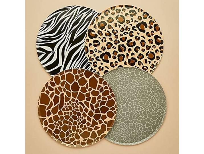 8 Safari Animal Print Party Plates, Childrens Jungle verjaardagsfeestje, Tiener Dierpatroon Papier Plate, Dierlijke Party Borden