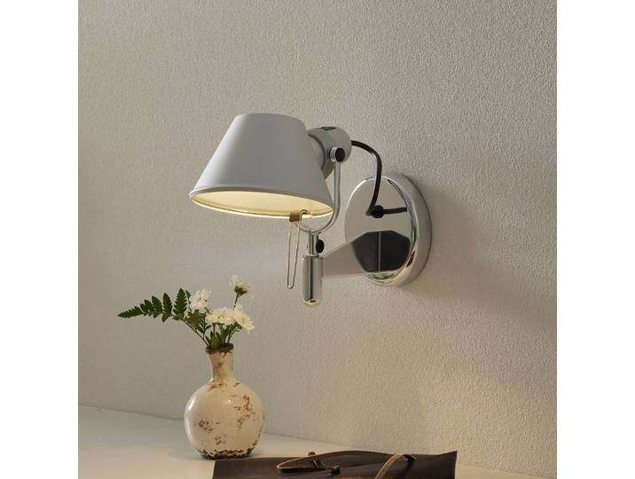 Artemide Designer Wandleuchte Tolomeo Faretto, alu / grau / zink, für Flurbereich, Aluminium, Design