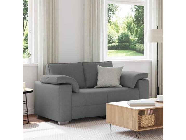 Canapé Loveseat Gris Foncé 120 cm en Tissu