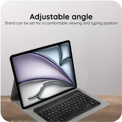 Cazy Qwertz Tastatur Hülle mit magnetisch Abnehmbarer Tastatur (DE, Apple iPad Air 13 2024), Tablet Tastatur, Schwarz