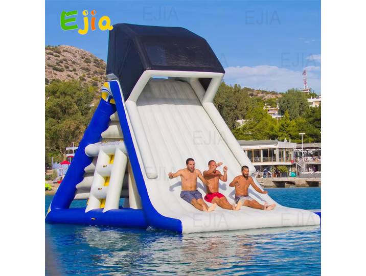 Glissière d'eau de qualité commerciale pour adultes et enfants, toboggan triangulaire, parc aquatique flottant gonflable, tramimmersion, lac, 23 pieds, 7m