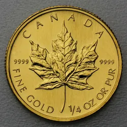 Goldmünze 1/4oz "Maple Leaf" verschiedene Jahrgänge (Kanada)
