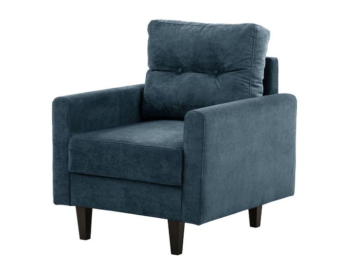 Fauteuil Koski I Bleu/Bleu marine Tissu Lito 90 x 92 x 80cm