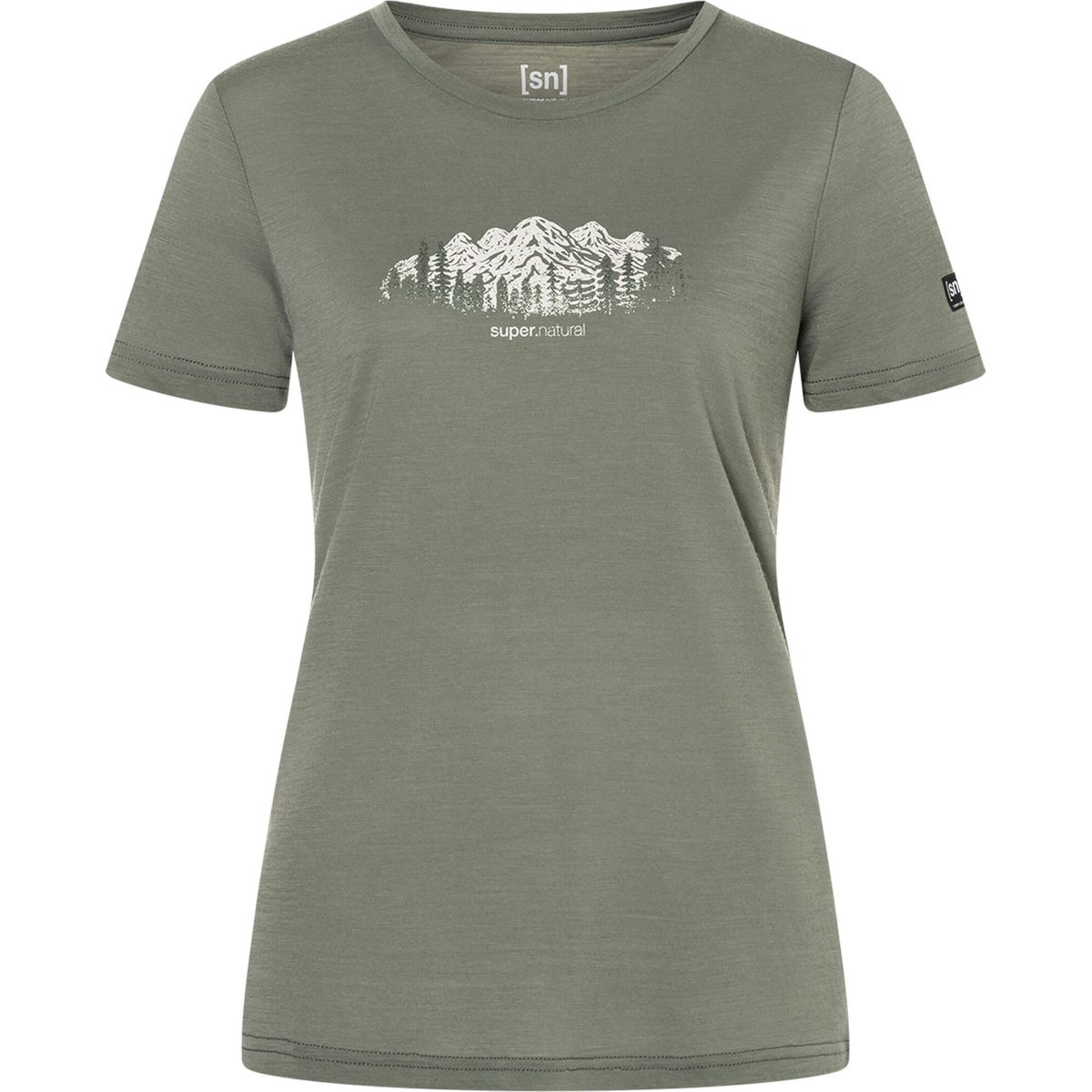 Super.Natural W Canadian Woods Tee eucalyptus/white stone/eucalyptus gl (27K) S SNWP0320927KS