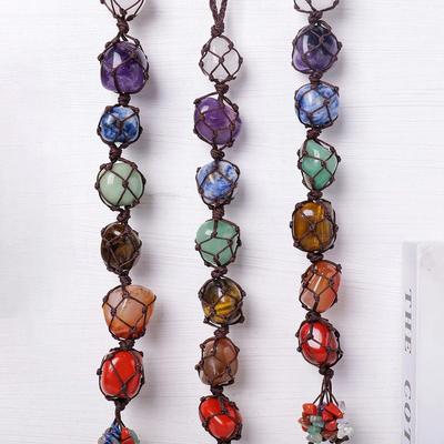Natural Crystal Chakra Pendant For Car And Healing Decor Natural Crystal Chakra Pendant For Car And Healing Decor