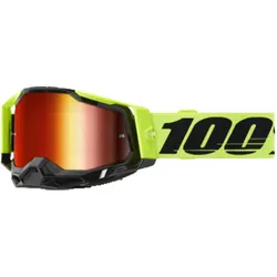 100%, Damen, Sportbrille, Racecraft 2 Goggle (Neon Yellow, Red, Mirror Red), Gelb