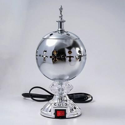 Uplift Picks Plug In Electric Bakhoor Burner Metal Arabian Home Aroma Incense Censer silver