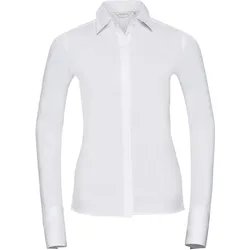 Russell Collection Ultimate Stretch Bluse – Langarm, white, XL