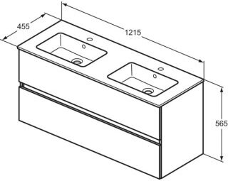 IDEAL STANDARD R0576Y8 Möbelpaket Eurovit+ m.WT 121cm Weiß