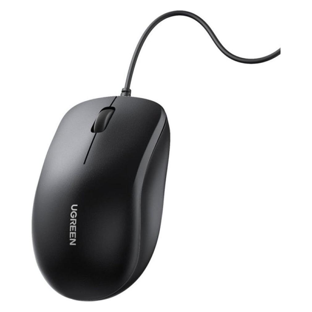 Ugreen - Wired Mouse MU007 (90789) - USB, Ergonomic Design, Plug&Play, 1200DPI, 1.5m - Black (Kabelgebunden) (6957303897896)