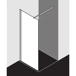 Kermi Ibiza 2000 Seitenwand I2TWF075181AK 75x185cm, silber mattglanz, ESG klar, mit 90Grad Stabilisierung