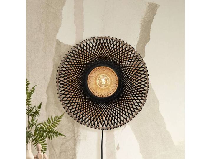 Good & Mojo Wandleuchte Kalimantan, schwarz, für Wohn- / Esszimmer, Bambus, Design