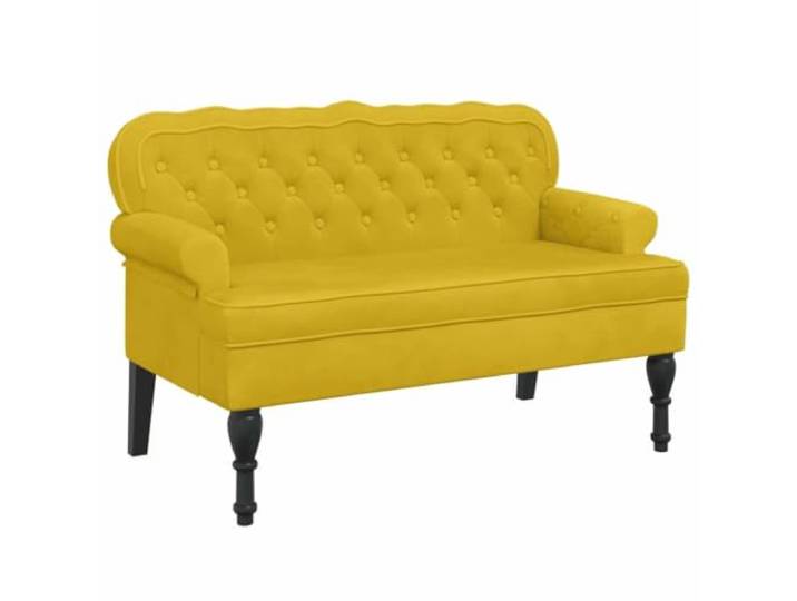 Makastle Sitzbank mit Rückenlehne Gelb 119,5x64,5x75 cm Samt