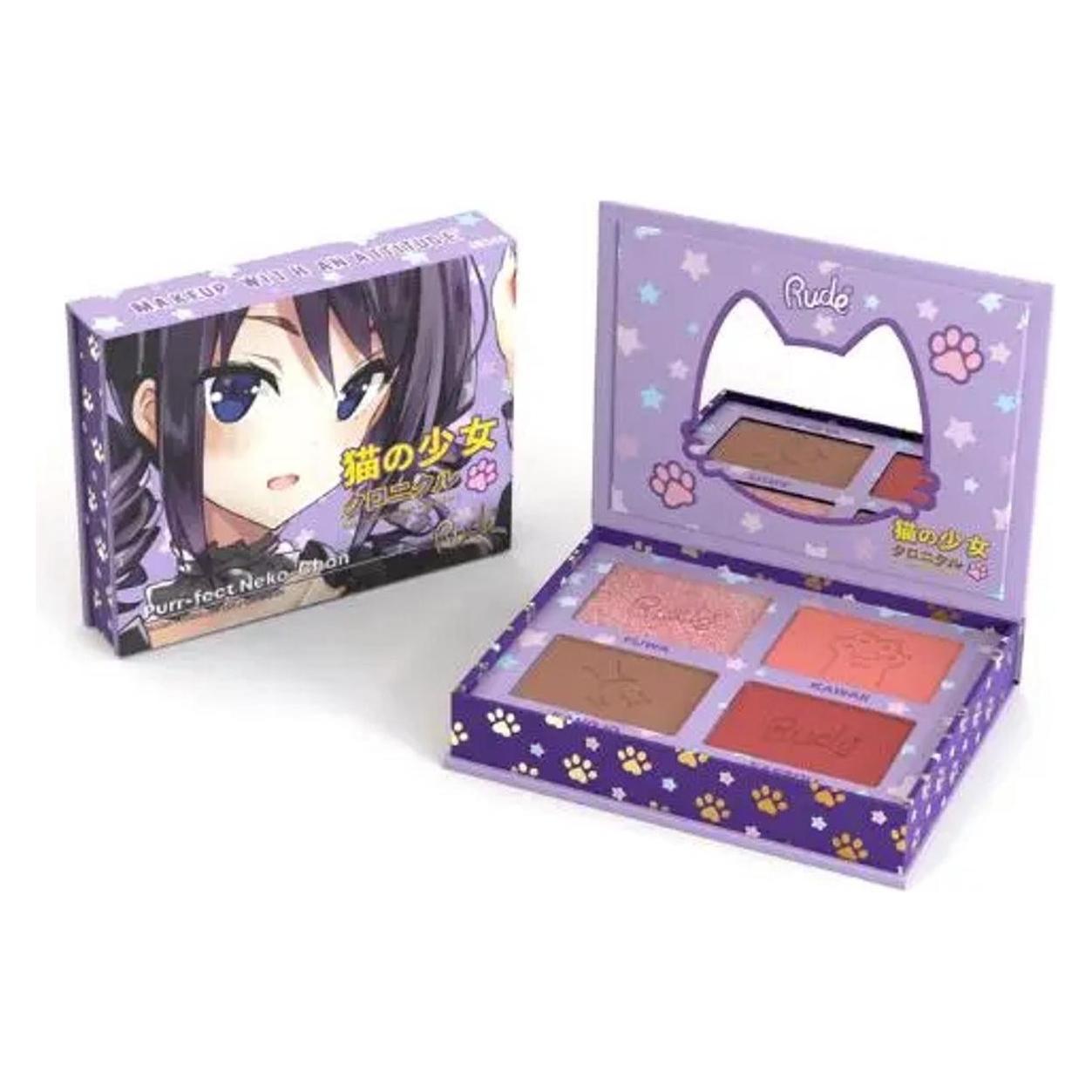 Rude Cosmetics Manga Purr-Fect Neko-Chan Rouge Highlighter Contour Palette (Bronzer, Highlighter) (53345028)