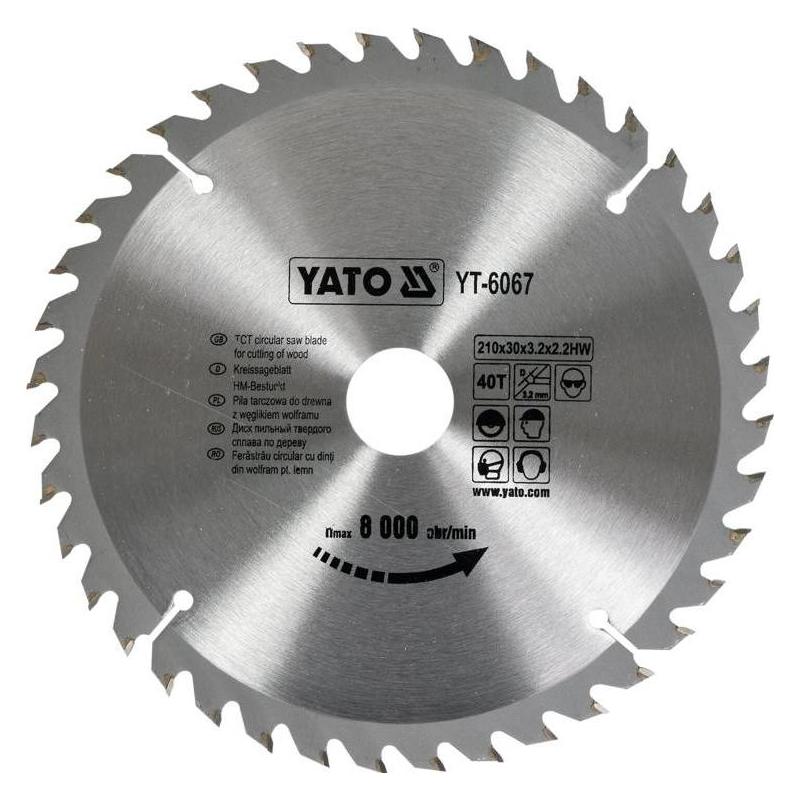 Yato TCT BLADE FOR WOOD 210X40TX30MM (YT-6067)