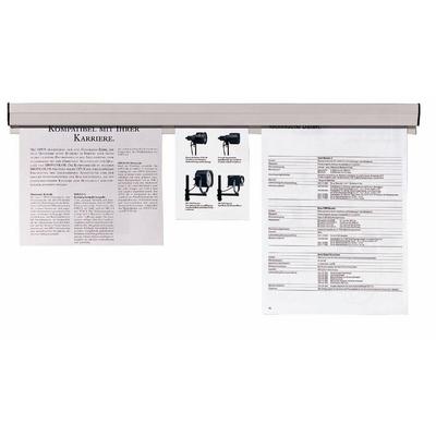 Franken Papierklemmschiene 100cm x 4cm grau