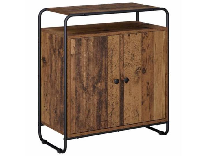 HKTMGDNG Sideboard Altholz 68x35x75 cm Kommode Anrichte Buffet Vielseitiger Servierschrank für Küche, Flur und Schlafzimmer mit offenem Fach und verdecktem Stauraum auf Metallbeinen.