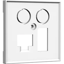 homeway HW-ZLTVWG55V1 TV+LAN/TAE 55x55mm Zentralplatte verkehrsweiß