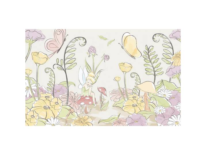 Disney Fototapete Tinker Bell Infant, Mehrfarbig, Greige, Cartoon, 400x250 cm, Tapeten & Wandverkleidungen, Fototapeten