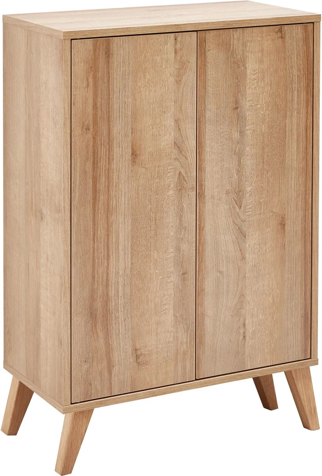 FACKELMANN FINN Doppel Midischrank 60 cm breit, Braun hell + Holzfüße