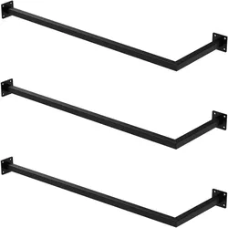 ML-Design 3er Set Kleiderstange L-Form | T30xB90 cm, Schwarz, Stahl, Wandmontage