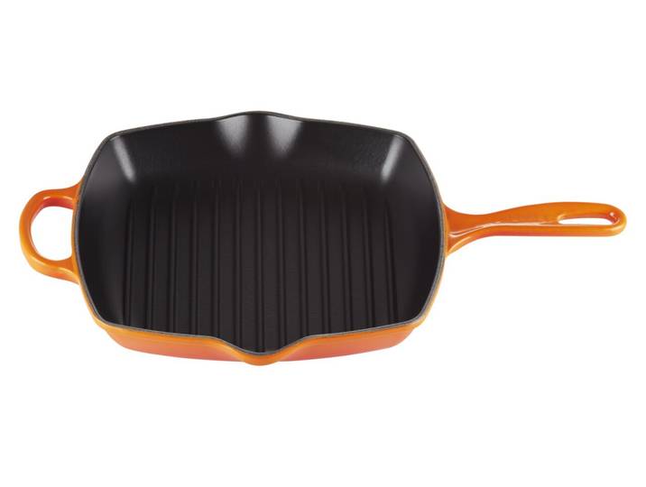 LE CREUSET Grillpfanne 26cm Ofenrot SIGNATURE, orange, Gusseisen