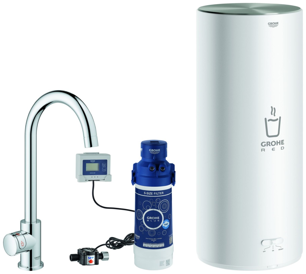 Grohe Standventil und Boiler Red Mono 30080 L-Size C-Auslauf chrom, 30080001 30080001