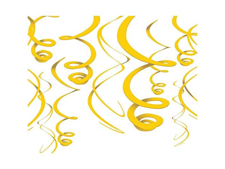 Amscan - 12 decoratieve spiralen, geel