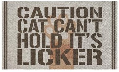 Stupell Pet Can't Hold Licker Sisal Door Mat,18x30