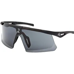 Adidas, Unisex, Sportbrille, SP0107 (Matte Black, Smoke, Smoke), Grau, Schwarz
