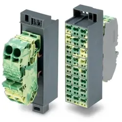 Wago 726-672 Potentialblock,Aufdruck 1-24,mit 2 Einspeiseklemmen inkl. Abschlussplatte,grün-gelb/dunkelgrau 726672
