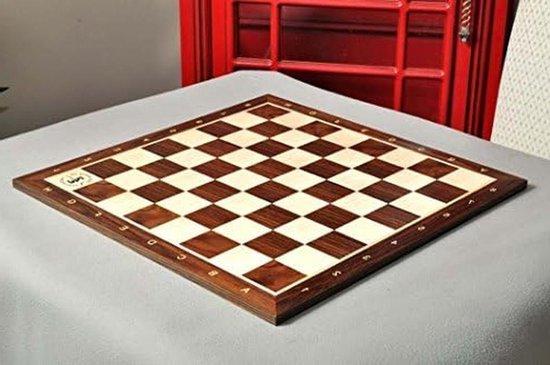 Holzschachbrett - Strategisches Denkspiel - Mit Notation - 54 cm - Dunkelbraun