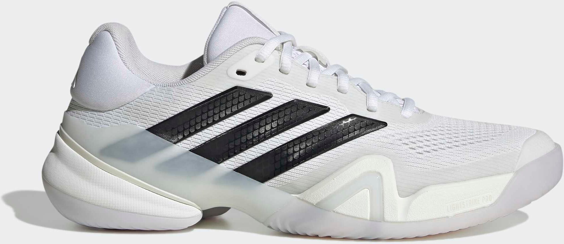 Tennisschuh ADIDAS PERFORMANCE "BARRICADE 14", Herren, Gr. 44,5, cloud weiß, core schwarz, ftwr weiß, Synthetik, Textil, Schuhe Tennisschuh, für Hartcourt, All-Court cloud weiß, core schwarz, ftwr weiß 44,5