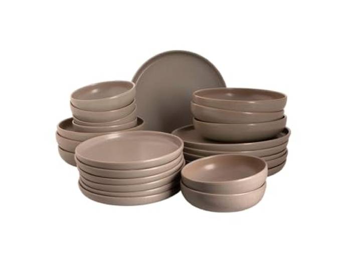 Palmer Geschirrset Sandy Loam Steingut 6-Personen 24-teilig Grau