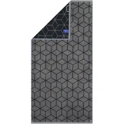 Villeroy & Boch Handtuch - Carré, Walkfrottier, gemustert, Handtuch, Baumwolle Dunkelgrau/Schwarz / 50x100 cm
