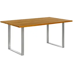 Gartentisch Monza Edelstahl Teakholz 160x100x76 cm