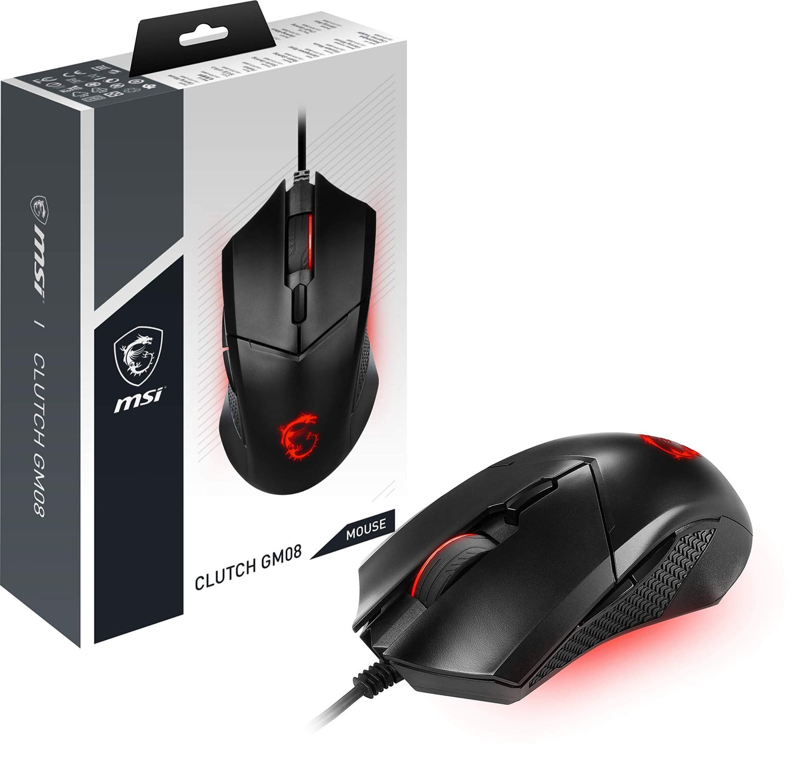 MSI Clutch GM08 Optische Gamingmuis, 4200 DPI, Zwart