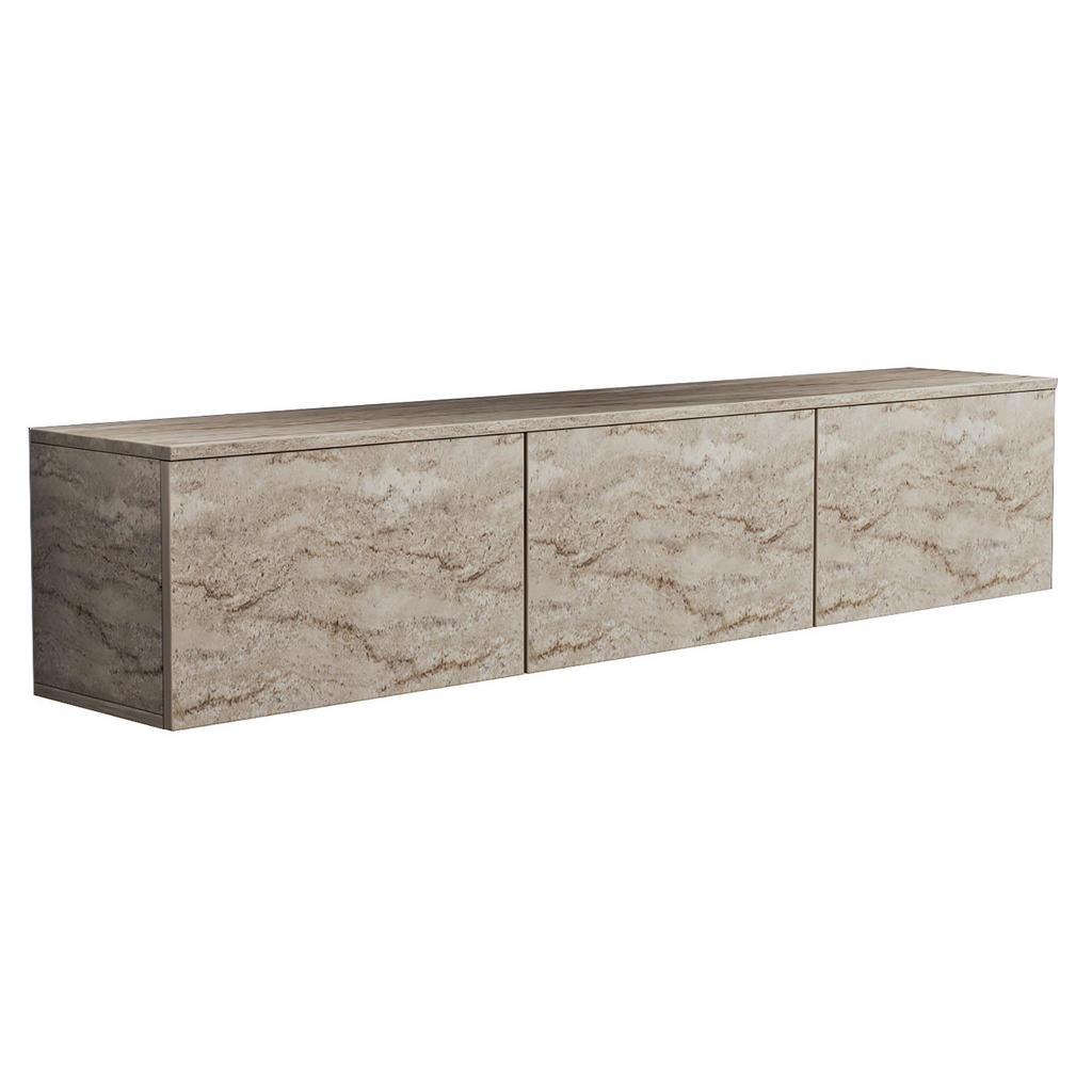 Livetastic Lowboard , Beige , Holzwerkstoff , Steinoptik , warmweiss , 160x35x32 cm , hängend, Beleuchtung , Wohnzimmer, TV Möbel, Lowboards, Lowboards hängend