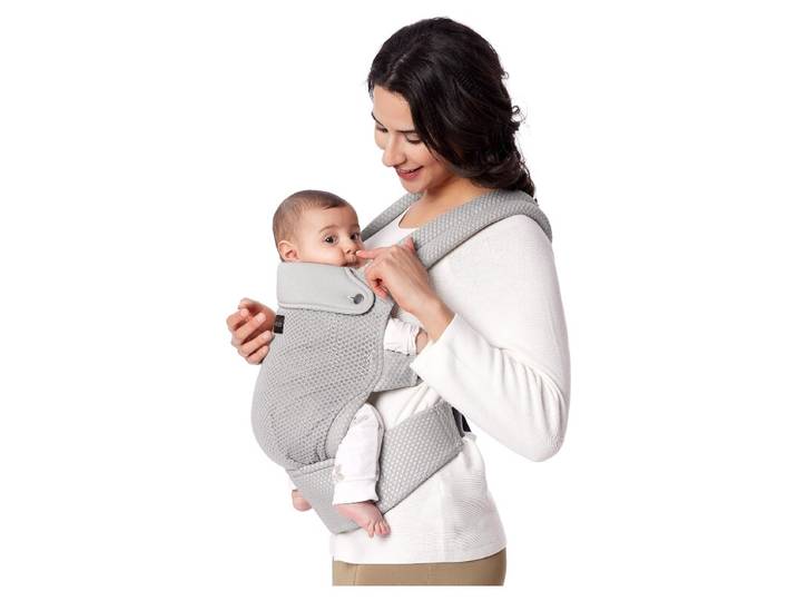 Momcozy Porte-bébé en maille respirante, ergonomique et léger - Gris, pour 3,2-20 kg
