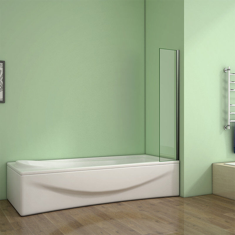 17 Stories 250/300/350/700/800mm Bath Shower Screen 6mm Glass Reversible Fixed Over Chrome Frame Stainless Steel 250cm W