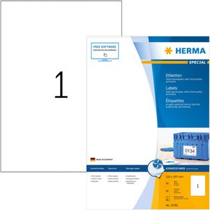 Herma Inkjet-Etiketten 10782 Special, weiß, 210 x 297 mm, matt, 80 Blatt, 80 Stück
