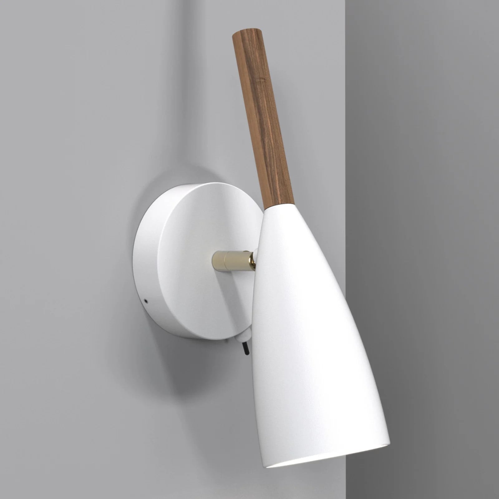 Nordlux DFTP Pure Wandlamp - Wit/Walnoot - Modern Metaal
