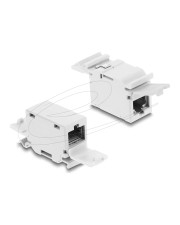 Delock RJ45 Kupplung Cat.6A Buchse zu mit Staubschutzklappe für Hutschienen Montage (90768)