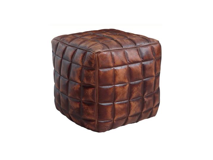 Mid.you Sitzwürfel, Braun, Leder, Echtleder, Ziegenleder, 115 l, Füllung: Baumwollfüllung, 39x41x39 cm, Indoor, Sitzfläche gepolstert, Wohnzimmer, Sessel, Hocker, Sitzwürfel