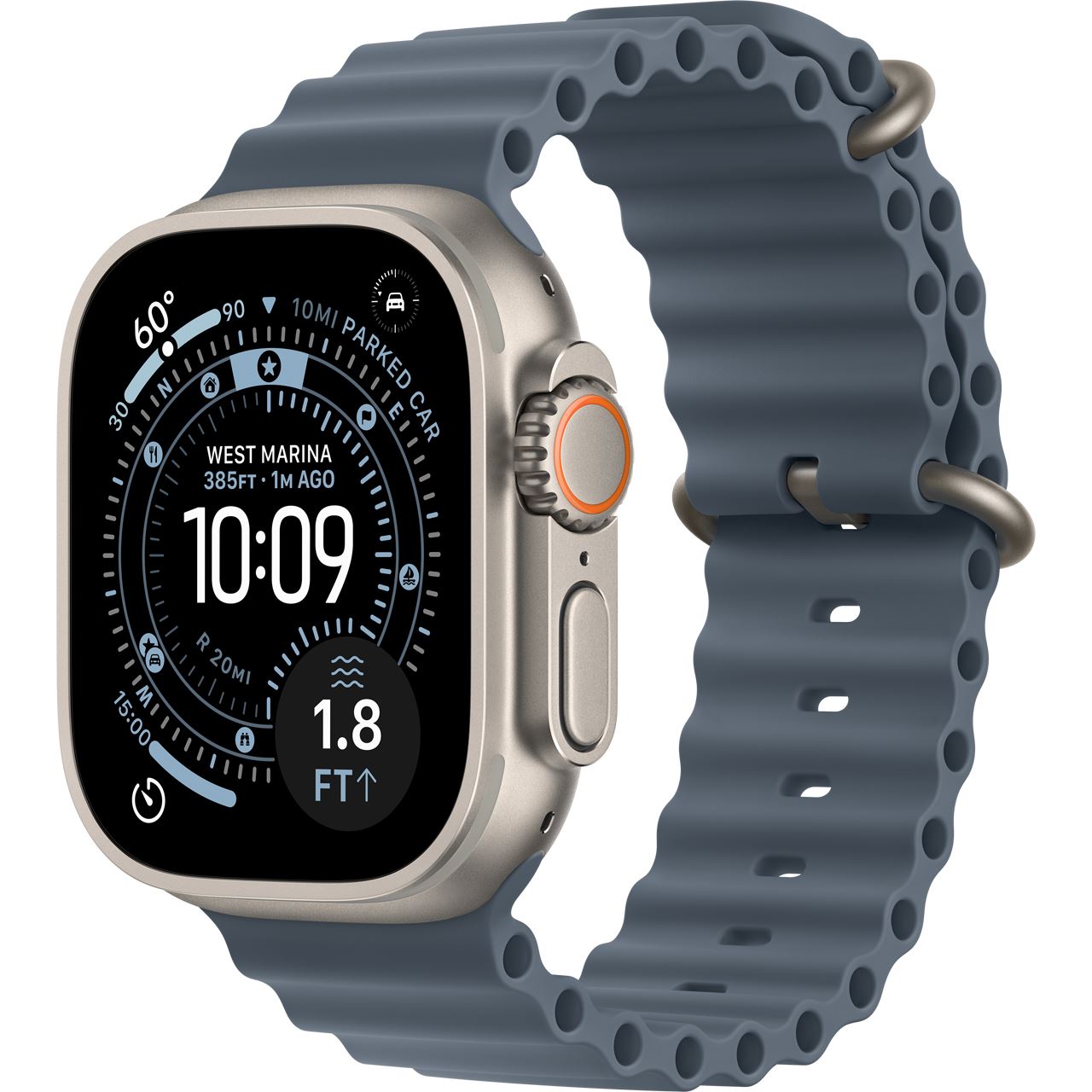 Apple Watch Ultra 3 2025 Titanium Cellular 49mm Natur (Ocean Armband maritimblau)