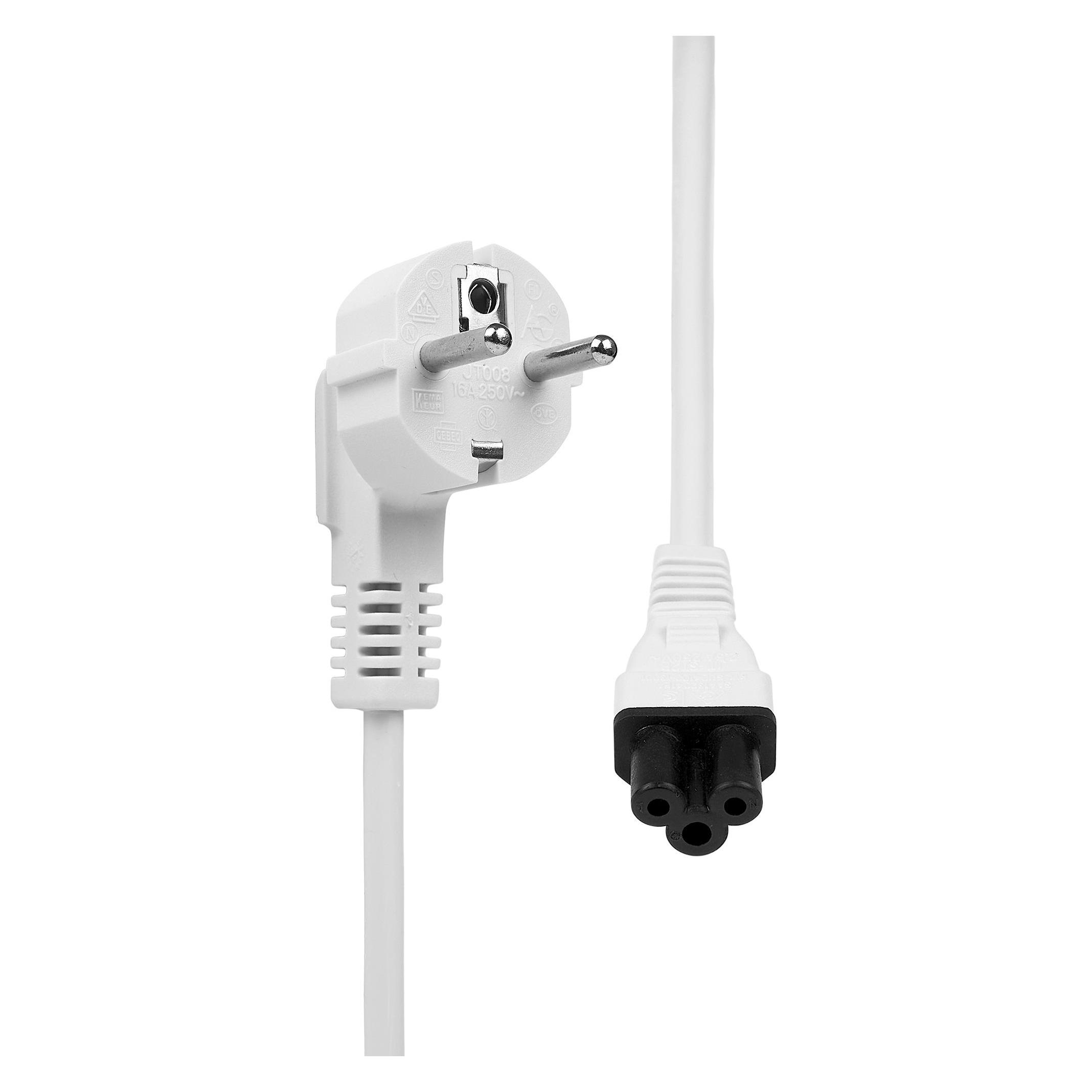 ProXtend Power Cord Schuko Angled to C5 5M White (5 m) (PC-FAC5-005W)