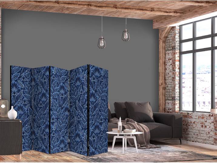 Paravent acoustique végétation dense Autres Bleu/Bleu 225 x 172cm