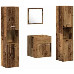 vidaXL Badezimmermöbel Set mit Tür 4 pcs Altholz 41 x 38.5 x 46 cm