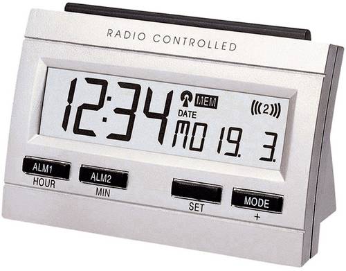 Techno Line 02991 Funk Wecker Silber Alarmzeiten 2